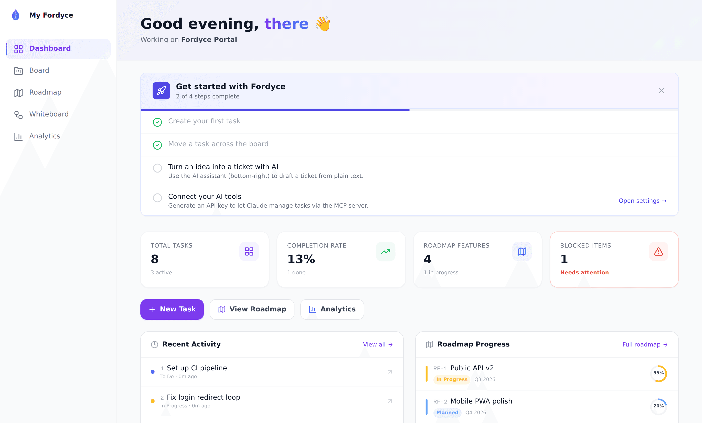 My Fordyce dashboard